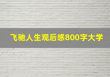 飞驰人生观后感800字大学