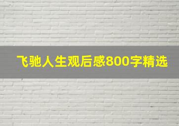 飞驰人生观后感800字精选