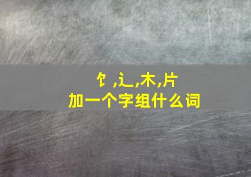 饣,辶,木,片加一个字组什么词