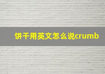 饼干用英文怎么说crumb