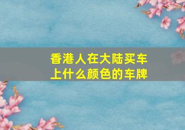 香港人在大陆买车上什么颜色的车牌