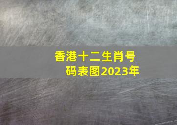 香港十二生肖号码表图2023年