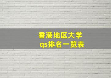 香港地区大学qs排名一览表