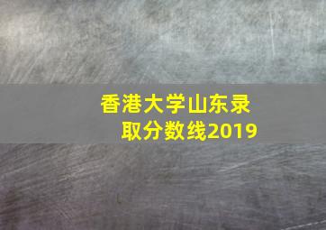 香港大学山东录取分数线2019