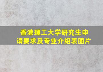 香港理工大学研究生申请要求及专业介绍表图片