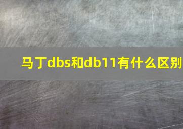 马丁dbs和db11有什么区别