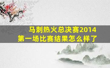 马刺热火总决赛2014第一场比赛结果怎么样了