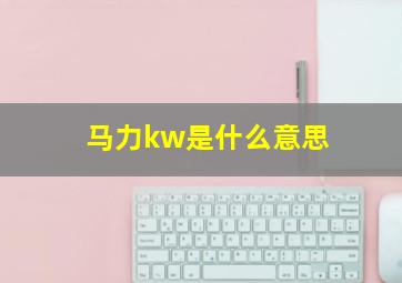 马力kw是什么意思