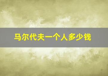 马尔代夫一个人多少钱