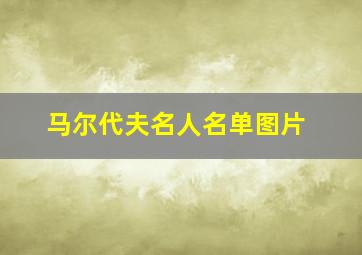 马尔代夫名人名单图片