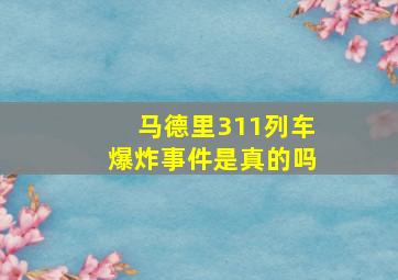 马德里311列车爆炸事件是真的吗