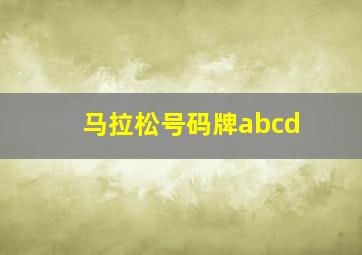 马拉松号码牌abcd