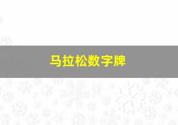 马拉松数字牌