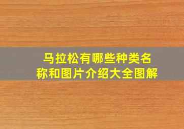 马拉松有哪些种类名称和图片介绍大全图解