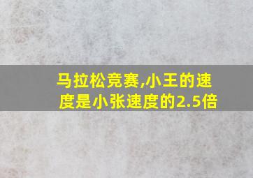 马拉松竞赛,小王的速度是小张速度的2.5倍