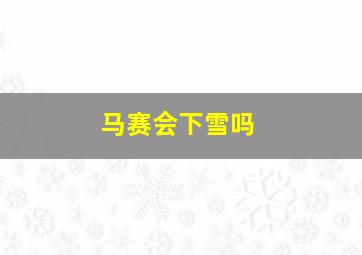 马赛会下雪吗