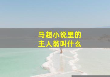 马超小说里的主人翁叫什么