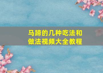 马蹄的几种吃法和做法视频大全教程