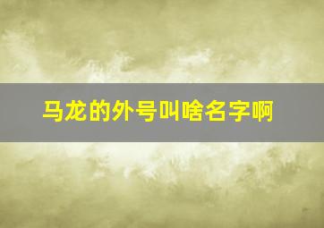 马龙的外号叫啥名字啊