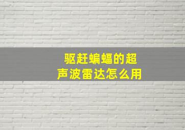 驱赶蝙蝠的超声波雷达怎么用