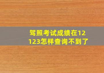 驾照考试成绩在12123怎样查询不到了