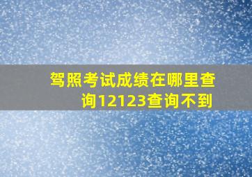 驾照考试成绩在哪里查询12123查询不到