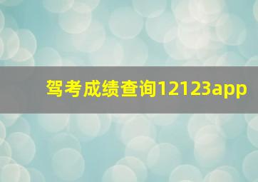 驾考成绩查询12123app