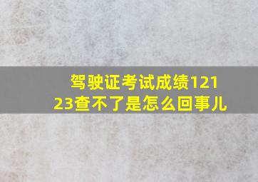 驾驶证考试成绩12123查不了是怎么回事儿