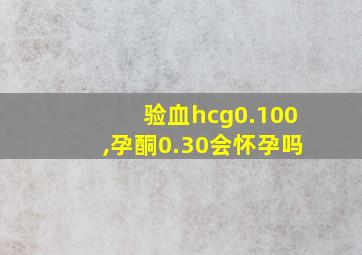 验血hcg0.100,孕酮0.30会怀孕吗