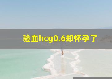 验血hcg0.6却怀孕了