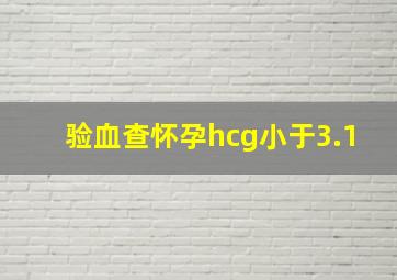 验血查怀孕hcg小于3.1