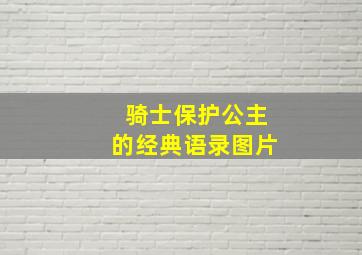 骑士保护公主的经典语录图片