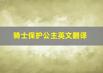 骑士保护公主英文翻译