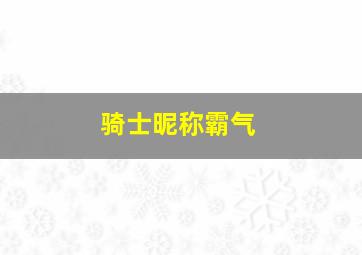 骑士昵称霸气