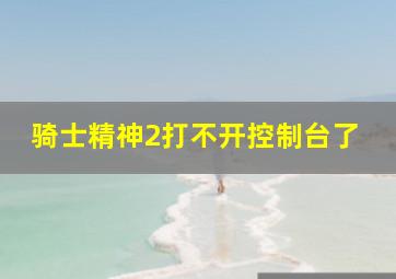 骑士精神2打不开控制台了