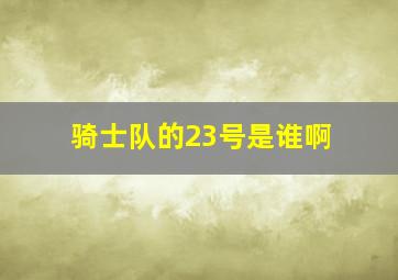 骑士队的23号是谁啊