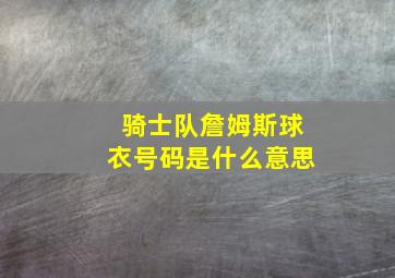 骑士队詹姆斯球衣号码是什么意思