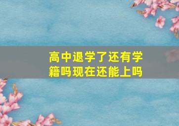 高中退学了还有学籍吗现在还能上吗