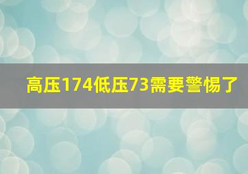 高压174低压73需要警惕了