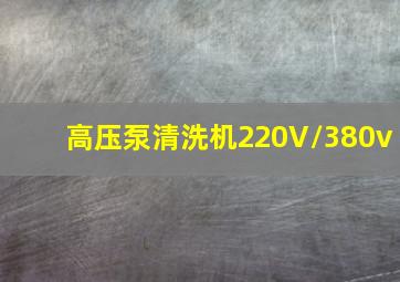 高压泵清洗机220V/380v