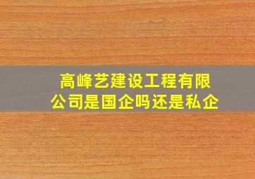 高峰艺建设工程有限公司是国企吗还是私企