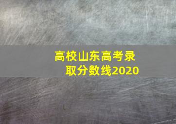 高校山东高考录取分数线2020