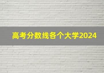 高考分数线各个大学2024