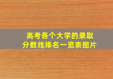 高考各个大学的录取分数线排名一览表图片