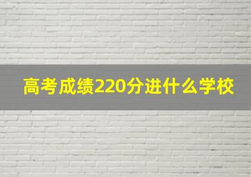 高考成绩220分进什么学校