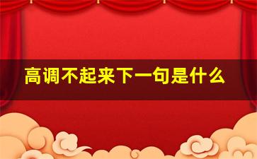 高调不起来下一句是什么