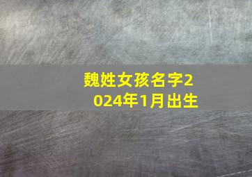 魏姓女孩名字2024年1月出生