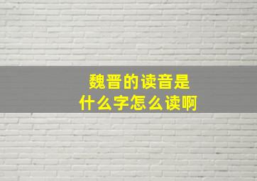 魏晋的读音是什么字怎么读啊