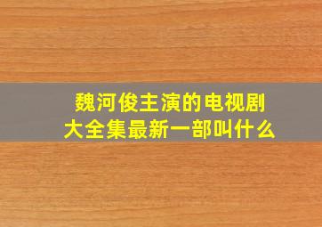 魏河俊主演的电视剧大全集最新一部叫什么