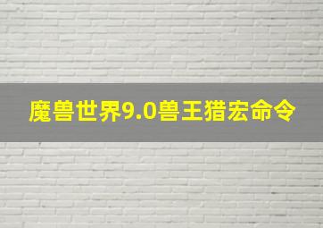 魔兽世界9.0兽王猎宏命令